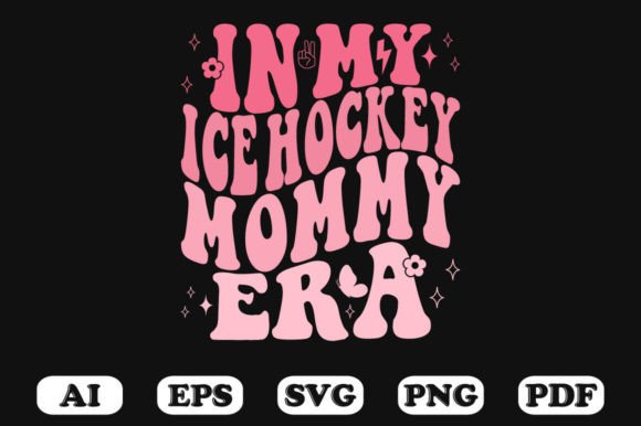 In My Ice Hockey Mommy Era Retro Wavy S